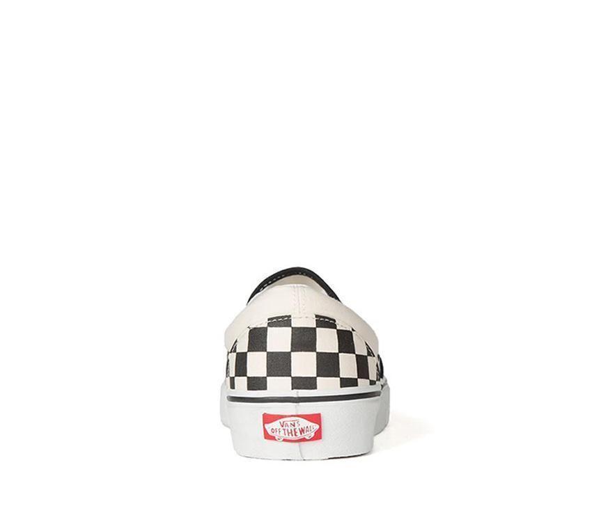 Vans Classic Slip-Ons Checkerboard Mens Womens - Black and White Checker/White VN-0EYEBWW Shoes