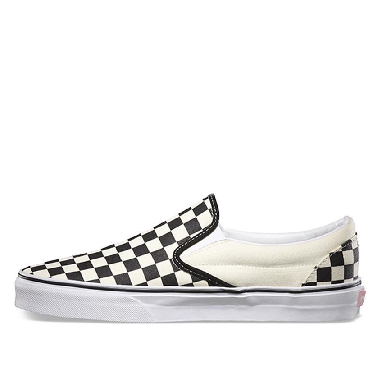 Vans Classic Slip-Ons Checkerboard Mens Womens - Black and White Checker/White VN-0EYEBWW Shoes