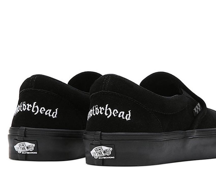 Vans X Motorhead Skate Slip On Mens Womens - Motorhead Black/Black VN0005V6BKA Shoes