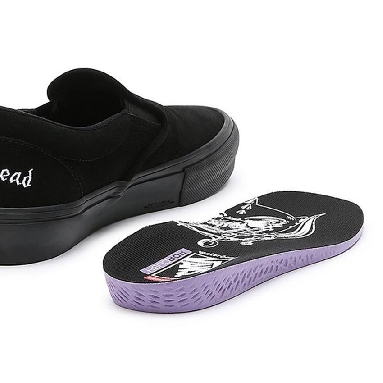 Vans X Motorhead Skate Slip On Mens Womens - Motorhead Black/Black VN0005V6BKA Shoes