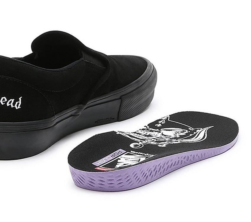 Vans X Motorhead Skate Slip On Mens Womens - Motorhead Black/Black VN0005V6BKA Shoes