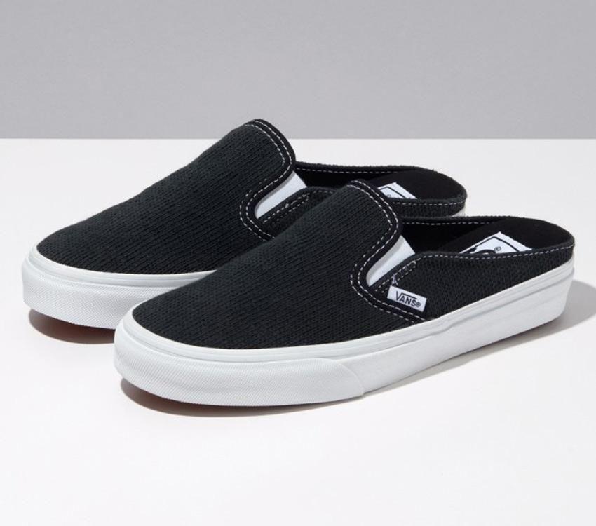 Vans Classic Slip-On Mule Cozy Knit Mens Womens - Cozy Knit Black VN0005U6BLK Shoes