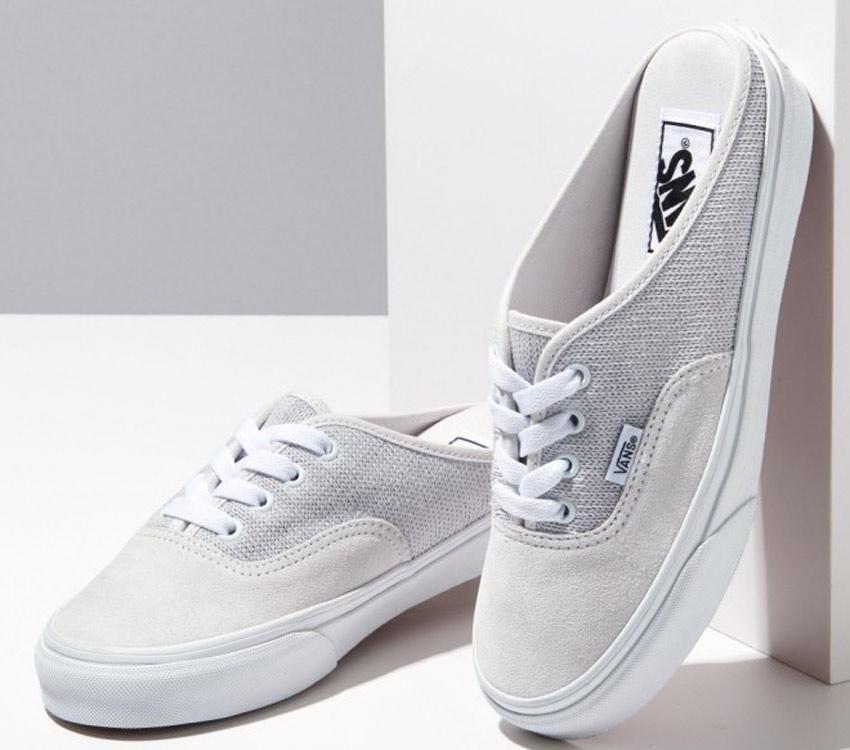 Vans Authentic Mule Cozy Knit Mens Womens - Cozy Knit Light Grey VN0A54F7LTG Shoes