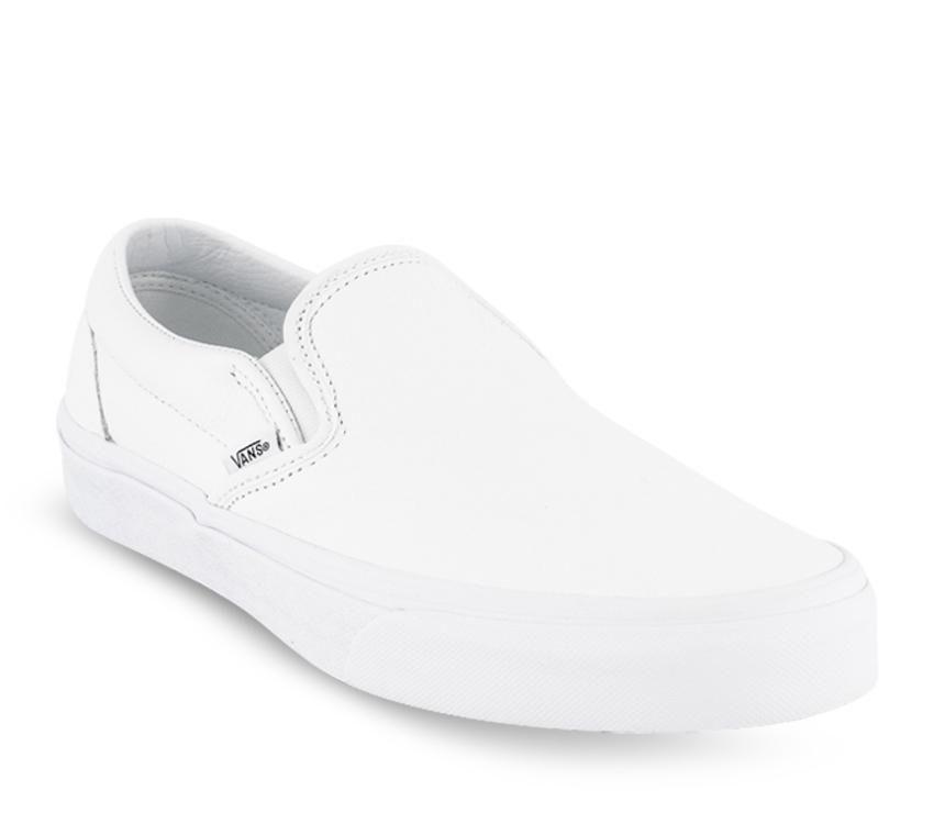 Vans CLASSIC SLIP-ON (PREMIUM LEATHER) Mens Womens - True White VN0A5AO8W00 Shoes