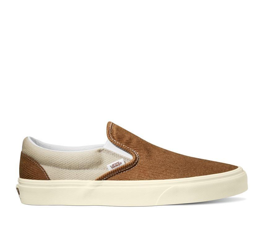 Vans Classic Slip-On Twill Mens Womens - Desert Twill Brown/Beige VN0A5JMHBUE Shoes