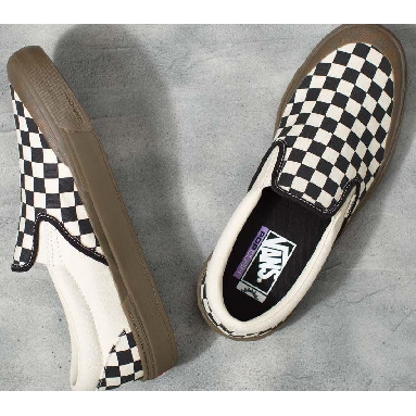 Vans Skate Slip-On Checkerboard Mens Womens - Checkerboard Black/Dark Gum VN0005V139L Shoes