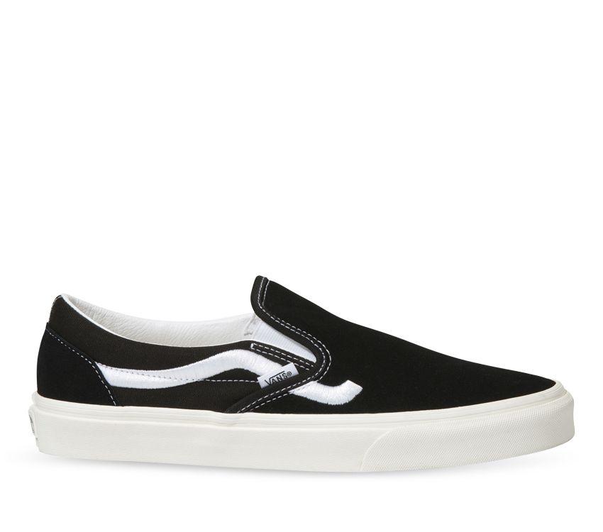 Vans CLASSIC SLIP-ON SIDESTRIPE Mens Womens - Sidestripe Black VN0A5JMHBL8 Shoes