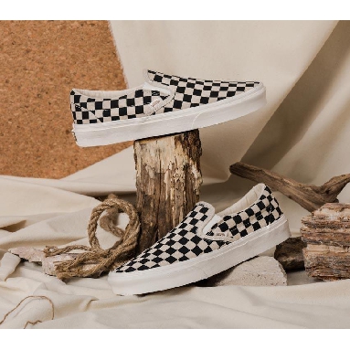 Vans Classic Slip-On Eco Theory Mens Womens - Eco Theory Checkerboard VN0A5JMH705 Shoes