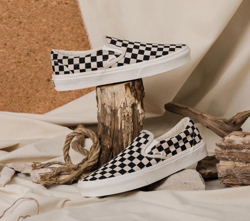 Vans Classic Slip-On Eco Theory Mens Womens - Eco Theory Checkerboard VN0A5JMH705 Shoes