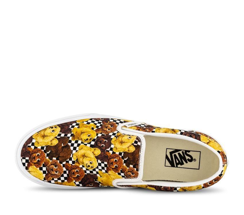 Vans Classic Slip-On Pets Checkerboard Mens Womens - Animal Checkerboard Potting Soil VN0A7VCFDMV Shoes