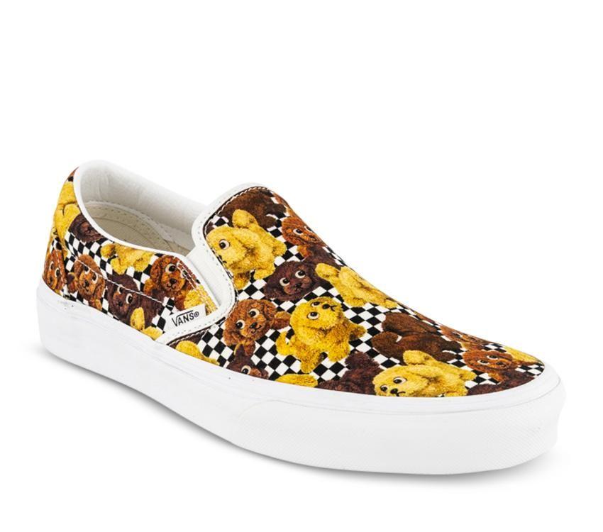 Vans Classic Slip-On Pets Checkerboard Mens Womens - Animal Checkerboard Potting Soil VN0A7VCFDMV Shoes