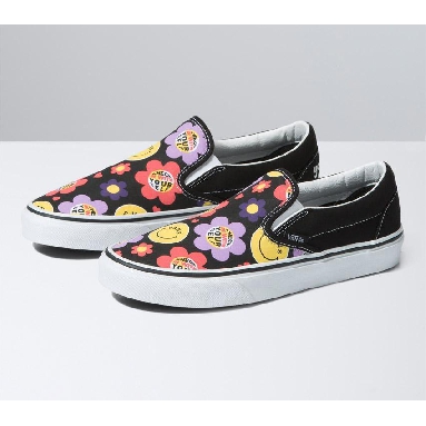 Vans Classic Slip-On Radically Happy Mens Womens - Radically Happy Black Multi VN0A5JMH0ZB Shoes