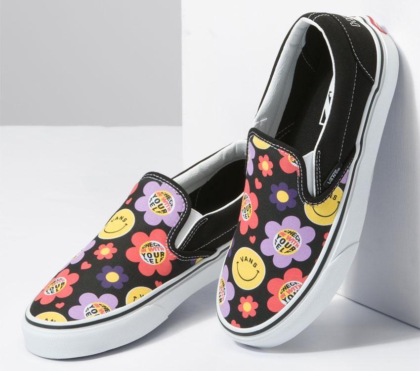 Vans Classic Slip-On Radically Happy Mens Womens - Radically Happy Black Multi VN0A5JMH0ZB Shoes