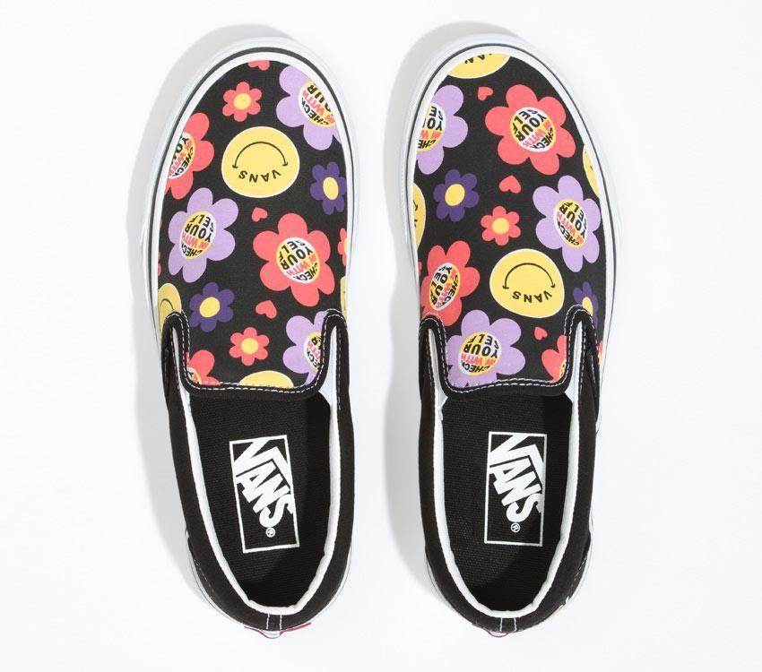 Vans Classic Slip-On Radically Happy Mens Womens - Radically Happy Black Multi VN0A5JMH0ZB Shoes