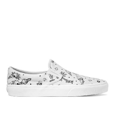 Vans Classic Slip-On Unidentified U-Paint Mens Womens - Unidentified U-Paint White/Purple VN0A5JMHWHP Shoes