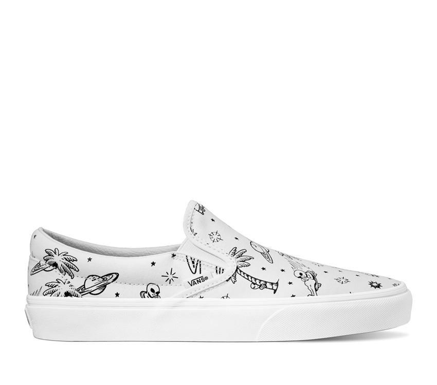 Vans Classic Slip-On Unidentified U-Paint Mens Womens - Unidentified U-Paint White/Purple VN0A5JMHWHP Shoes