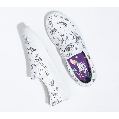 Vans Classic Slip-On Unidentified U-Paint Mens Womens - Unidentified U-Paint White/Purple VN0A5JMHWHP Shoes