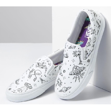 Vans Classic Slip-On Unidentified U-Paint Mens Womens - Unidentified U-Paint White/Purple VN0A5JMHWHP Shoes