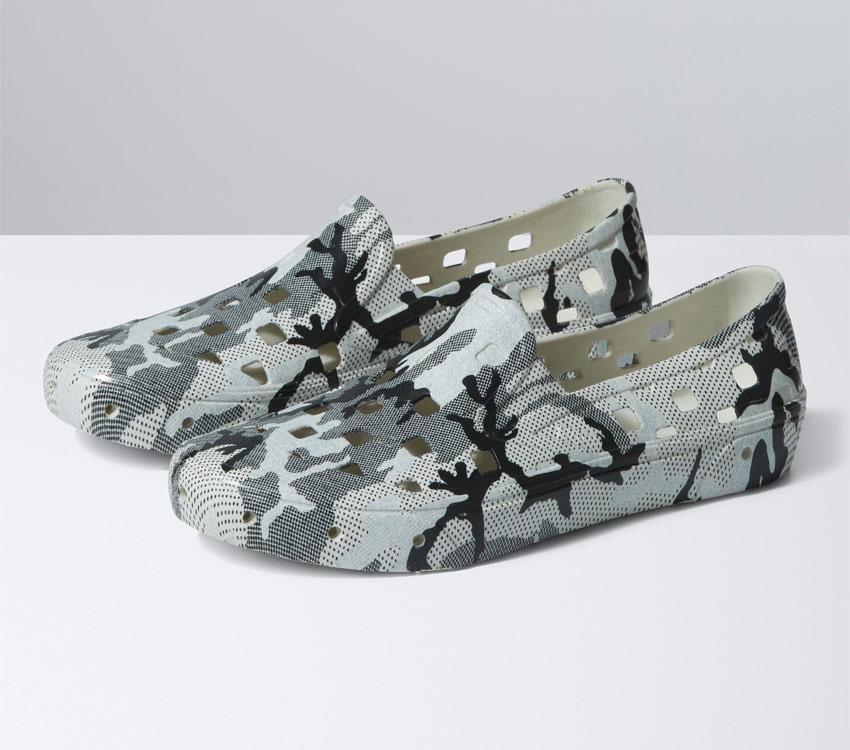 Vans Slip-On Trk Mens Womens - Arctic Camo Black/Marshmallow VN0A5HF81KP Shoes