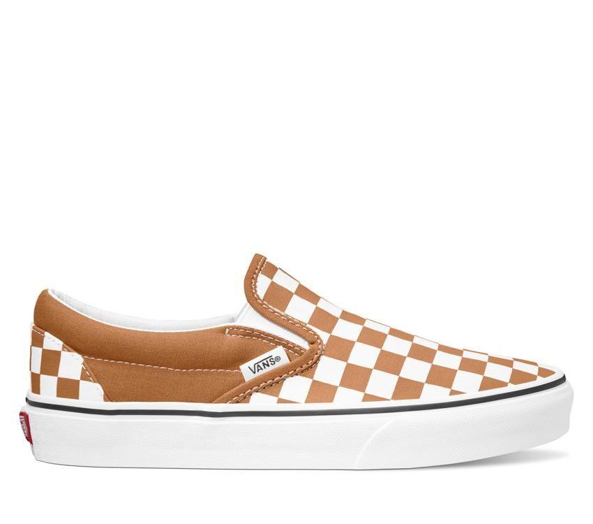 Vans Classic Slip-On Mens Womens - Color Theory Checkerboard Meerkat VN0A5AO8BKQ Shoes