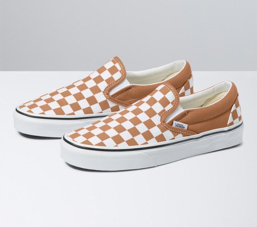 Vans Classic Slip-On Mens Womens - Color Theory Checkerboard Meerkat VN0A5AO8BKQ Shoes