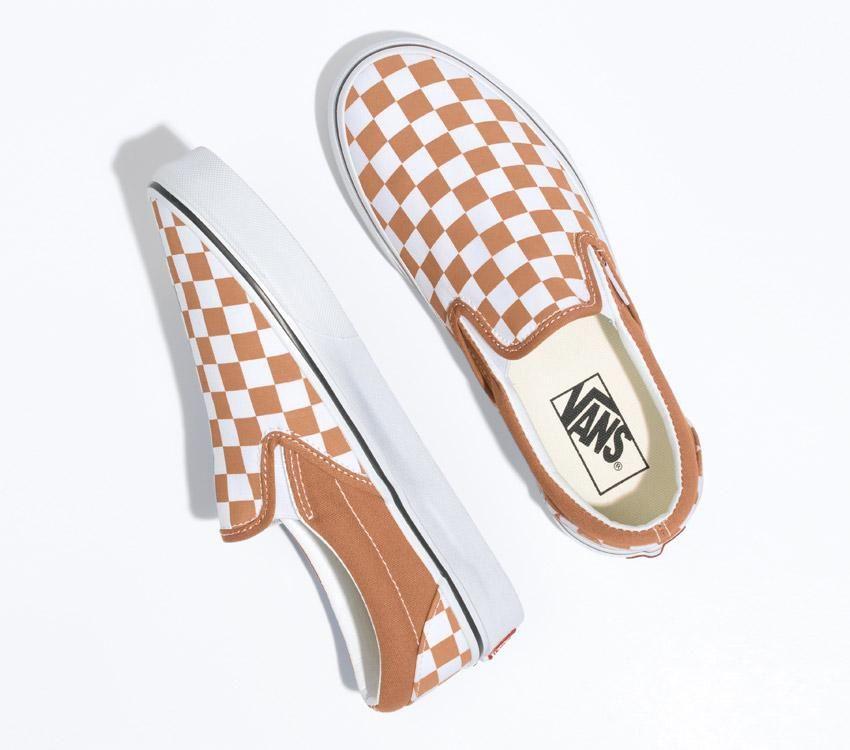 Vans Classic Slip-On Mens Womens - Color Theory Checkerboard Meerkat VN0A5AO8BKQ Shoes