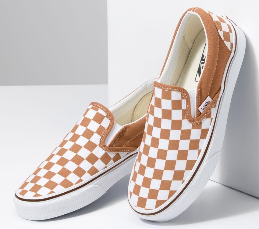 Vans Classic Slip-On Mens Womens - Color Theory Checkerboard Meerkat VN0A5AO8BKQ Shoes