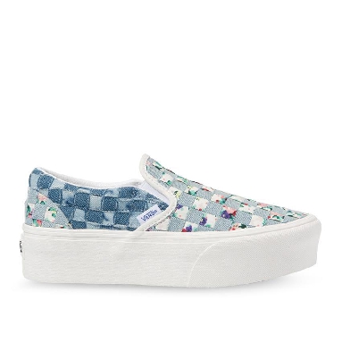 Vans Classic Slip-On Woven Stackform Mens Womens - Denim/Floral VN0A7Q5RB12 Shoes