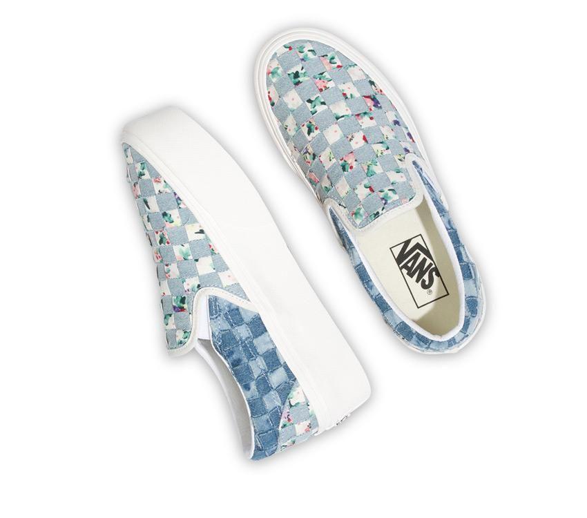 Vans Classic Slip-On Woven Stackform Mens Womens - Denim/Floral VN0A7Q5RB12 Shoes