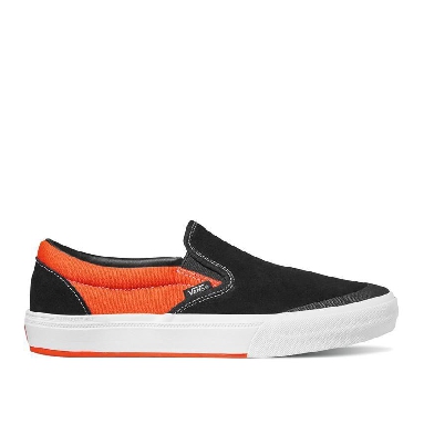 Vans Skate Slip-On Mens Womens - Black/Neon Orange VN0005V16IQ Shoes