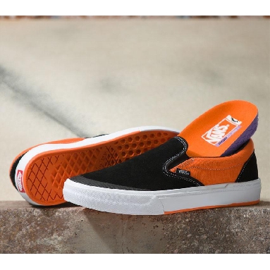 Vans Skate Slip-On Mens Womens - Black/Neon Orange VN0005V16IQ Shoes