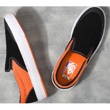 Vans Skate Slip-On Mens Womens - Black/Neon Orange VN0005V16IQ Shoes