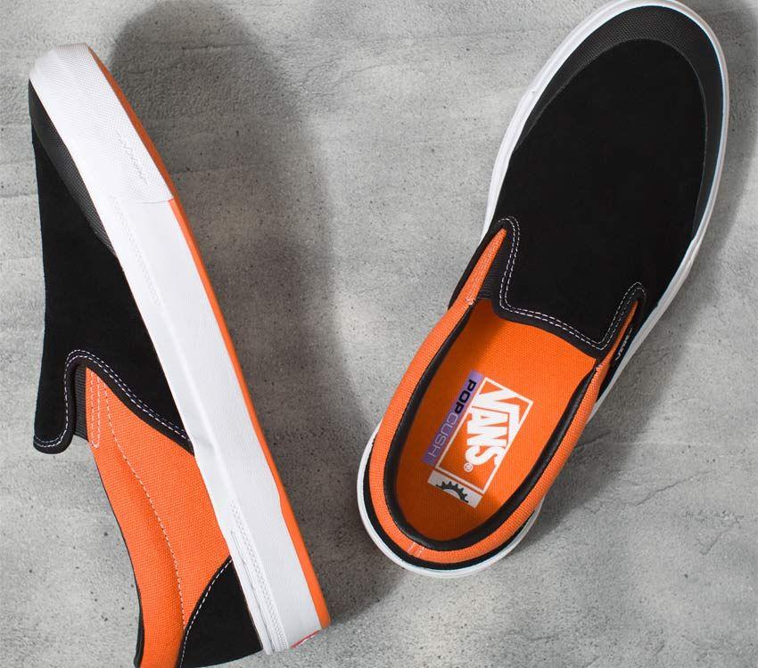 Vans Skate Slip-On Mens Womens - Black/Neon Orange VN0005V16IQ Shoes