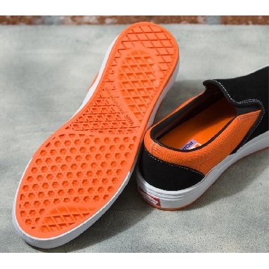 Vans Skate Slip-On Mens Womens - Black/Neon Orange VN0005V16IQ Shoes