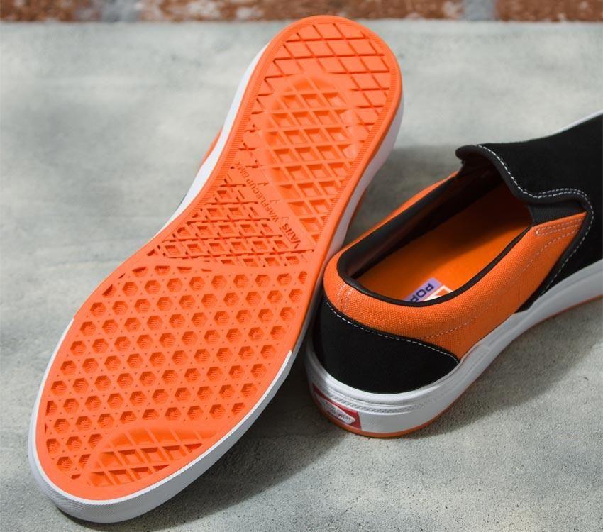 Vans Skate Slip-On Mens Womens - Black/Neon Orange VN0005V16IQ Shoes