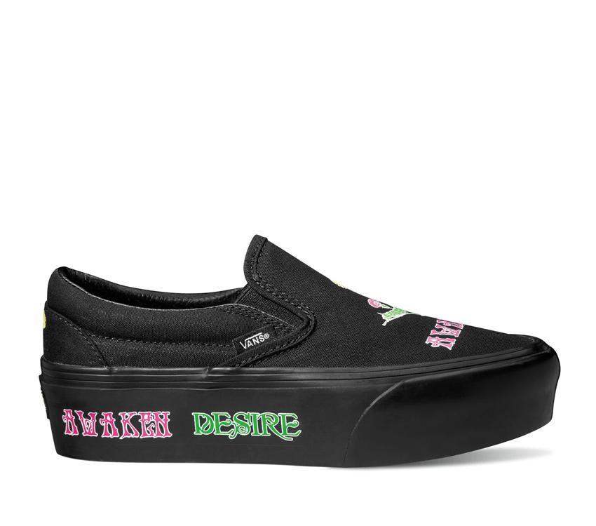 Vans Classic Slip-On Stackform Mens Womens - Morph Blackout VN0A7Q5R1OJ Shoes