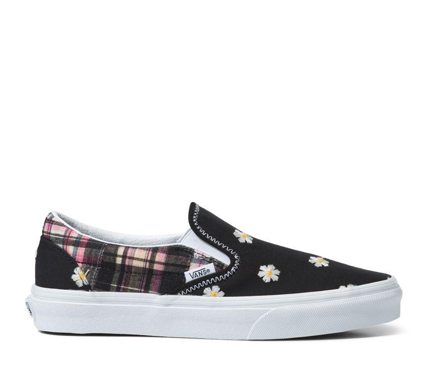 Vans Classic Slip-On Floral Plaid Womens - Floral Plaid Patchwork VN0A5JMHUUW Shoes