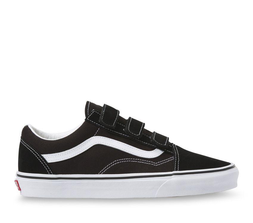 Vans Old Skool Velcro Mens Womens - Black/True White VN0A3D29OIU Shoes