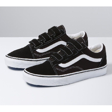 Vans Old Skool Velcro Mens Womens - Black/True White VN0A3D29OIU Shoes