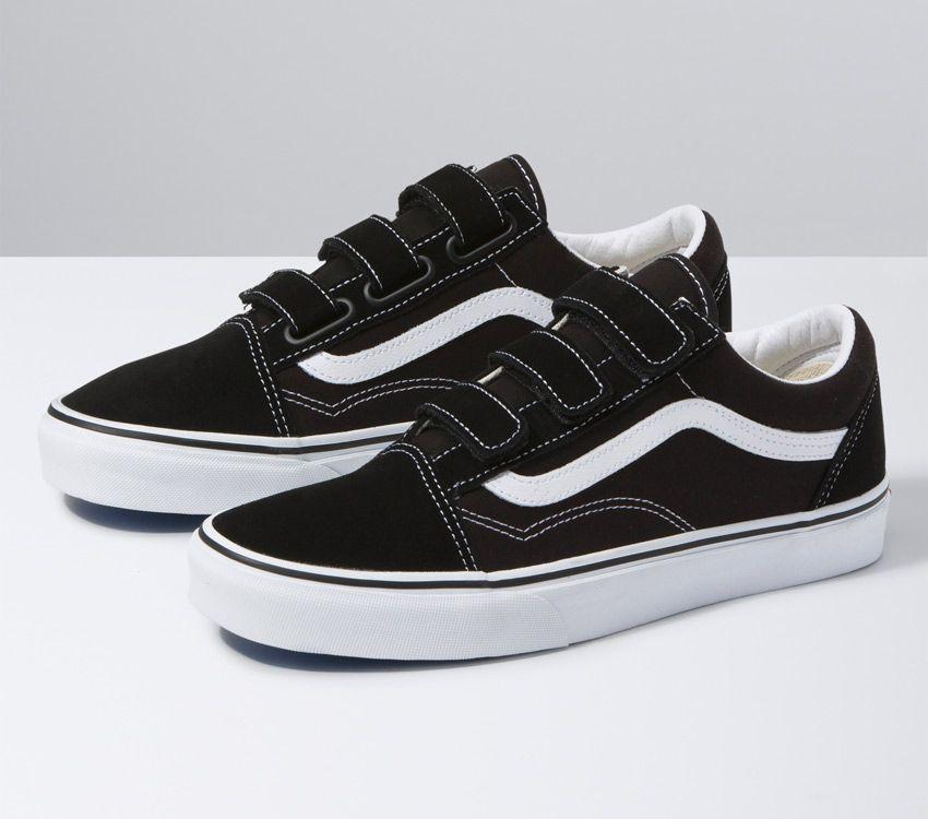 Vans Old Skool Velcro Mens Womens - Black/True White VN0A3D29OIU Shoes