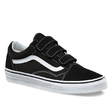 Vans Old Skool Velcro Mens Womens - Black/True White VN0A3D29OIU Shoes