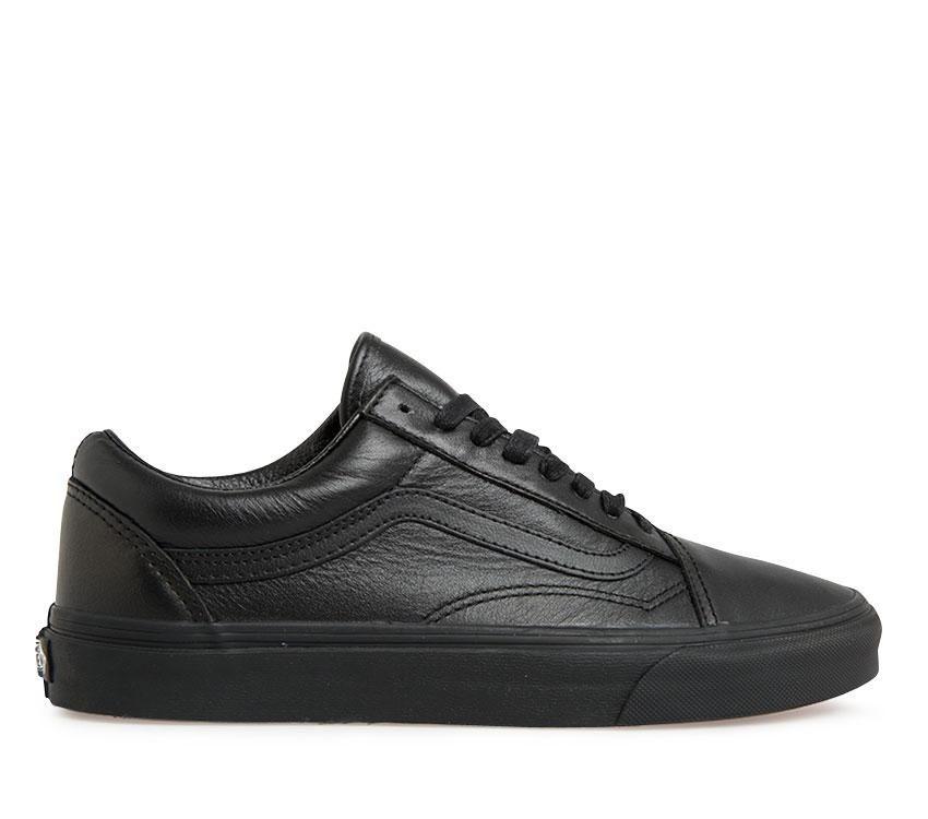 Vans Old Skool Leather Mens Womens - Black/Black VN-03Z6L3A Shoes