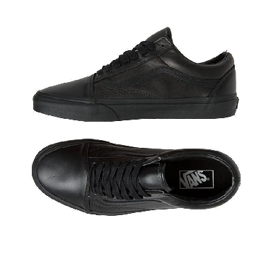 Vans Old Skool Leather Mens Womens - Black/Black VN-03Z6L3A Shoes