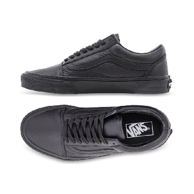 Vans Old Skool Leather Mens Womens - Black/Black VN-03Z6L3A Shoes