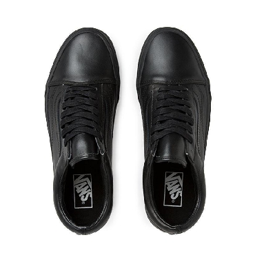 Vans Old Skool Leather Mens Womens - Black/Black VN-03Z6L3A Shoes