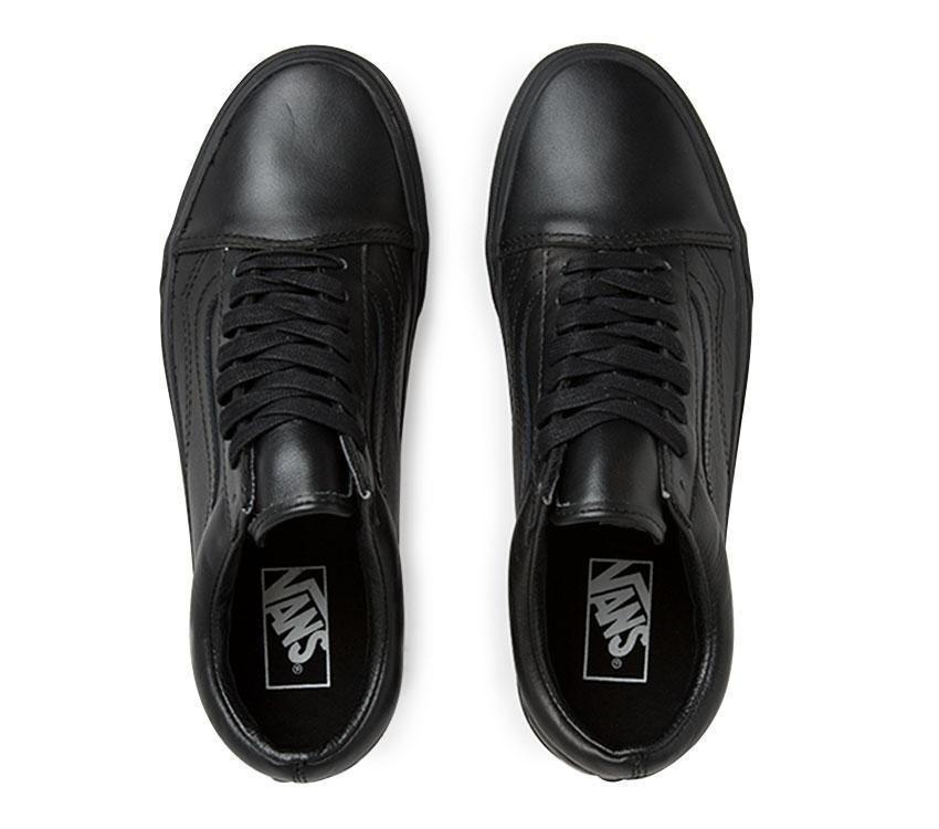 Vans Old Skool Leather Mens Womens - Black/Black VN-03Z6L3A Shoes