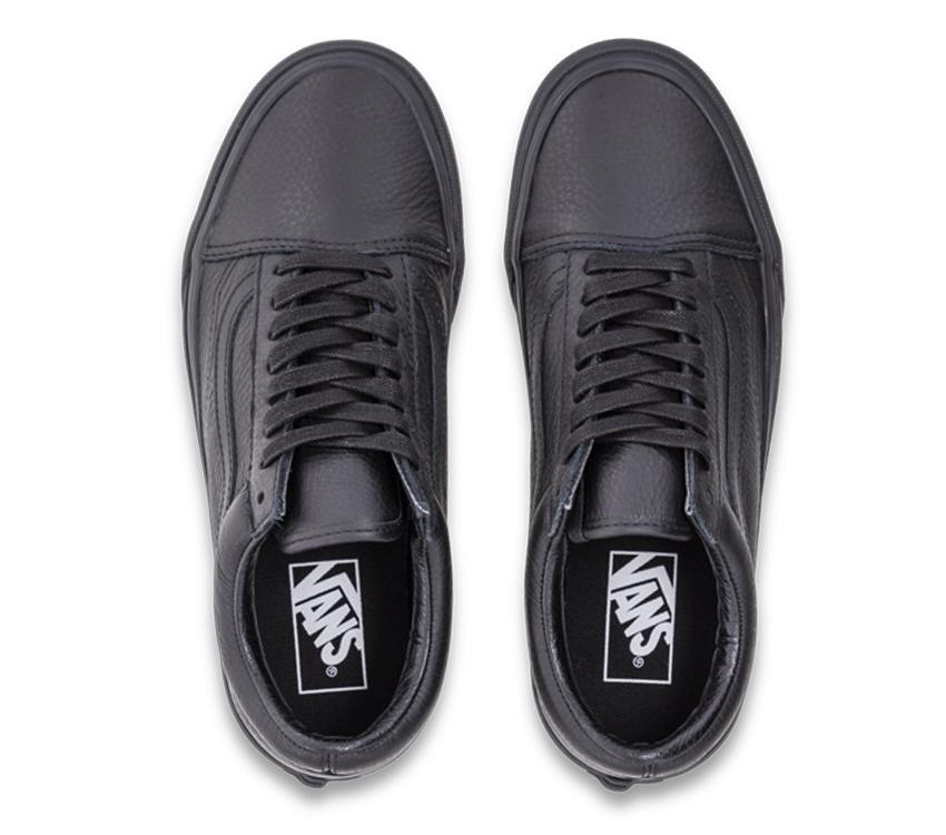 Vans Old Skool Leather Mens Womens - Black/Black VN-03Z6L3A Shoes