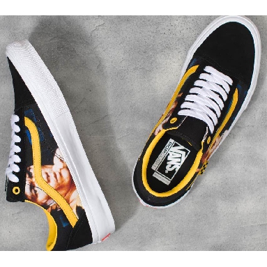 Vans x Bruce Lee Skate Old Skool Mens Womens - Bruce Lee Black/Yellow VN0A5FCBY23 Shoes