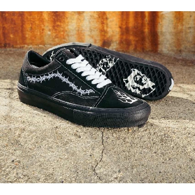 Vans Elijah Berle Skate Old Skool Mens Womens - Elijah Berle Black/Black/White VN0A5FCBB8C Shoes