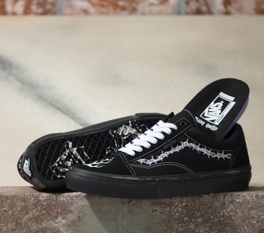 Vans Elijah Berle Skate Old Skool Mens Womens - Elijah Berle Black/Black/White VN0A5FCBB8C Shoes